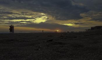 Panorama Sunset di Kampung Turis Pantai Barat Pangandaran